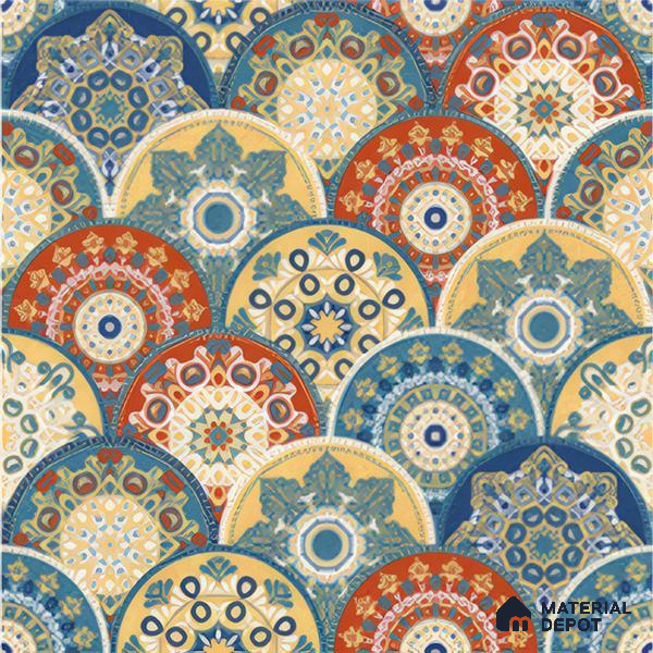 Moroccan Floor & Wall Tile TL 04384 Jaipuri Orange 1 ft x 1 ft Matte Finish Ceramic Tile - 9 mm | Suitable For Kitchen, Bathroom, Dining Area | Please Expect a Slight Variation of Pattern