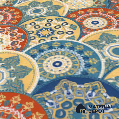Moroccan Floor & Wall Tile TL 04384 Jaipuri Orange 1 ft x 1 ft Matte Finish Ceramic Tile - 9 mm | Suitable For Kitchen, Bathroom, Dining Area | Please Expect a Slight Variation of Pattern