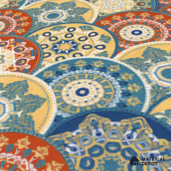 Moroccan Floor & Wall Tile TL 04384 Jaipuri Orange 1 ft x 1 ft Matte Finish Ceramic Tile - 9 mm | Suitable For Kitchen, Bathroom, Dining Area | Please Expect a Slight Variation of Pattern