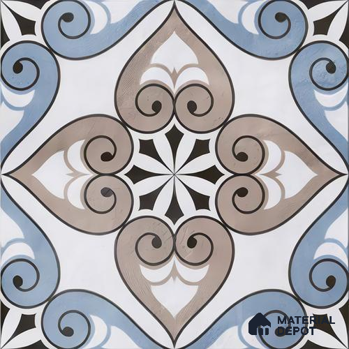 Moroccan Floor & Wall Tile TL 04391 Morblue Brown 1 ft x 1 ft Matte Finish Ceramic Tile - 9 mm | Suitable For Kitchen, Bathroom, Dining Area | Please Expect a Slight Variation of Pattern