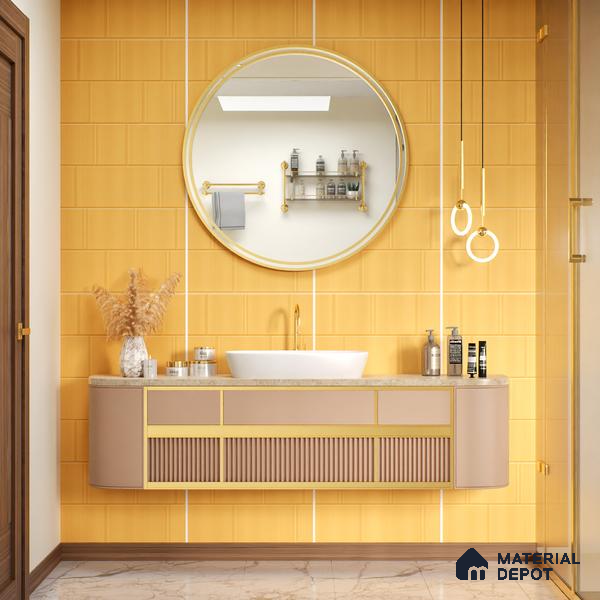 TL 00695 E Aesthetic Arencia Series Pattern 2 Orange Matte Finish 4 ft x 2 ft Full Body Vitrified Tile - 9 mm