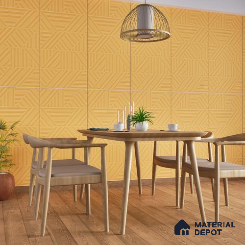 TL 00695 I Aesthetic Arencia Series Pattern 8 Orange Chrome Finish 4 ft x 2 ft Full Body Vitrified Tile - 9 mm
