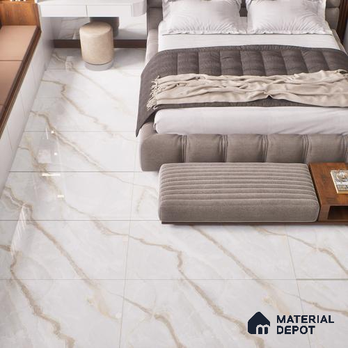 Budget Friendly Marble Floor & Wall Tile Value For Money TL 05577 Crema Alicant 4 ft x 2 ft - Vitrified Glossy Finish -9 mm | 4 Random Design | Suitable for Living Room, Bedroom & Bathroom