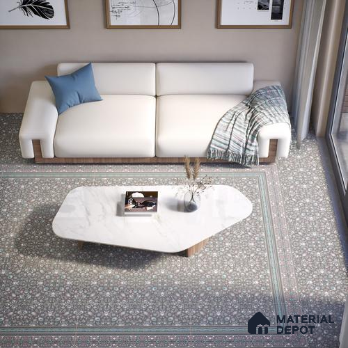 Moroccan Carpet Wall & Floor Tile TL 03081 C Centre 1 ft x 1 ft Matte Finish Digital Ceramic Tile - 9.5 mm | Suitable For Living Room, Kitchen, Bathroom | Please Expect a Slight Variation of Pattern
