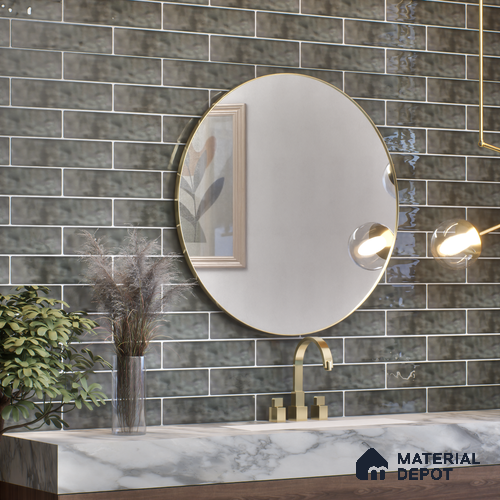 TL 03802 C Charcoal 300x75 mm Glossy Finish Ceramic Wall Subway Tile - 10 mm