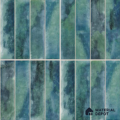 Faux Subway Wall Tile TL 04393 Artefic Aqua Blue 1 ft x 1 ft Matte Finish Ceramic Tile - 9 mm | Suitable For Kitchen, Bathroom, Dining Area | Please Expect a Slight Variation of Pattern