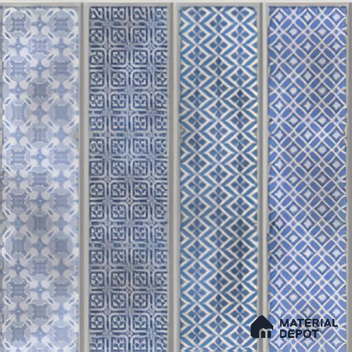 Faux Subway Wall Tile TL 04393 B Artefic Vibrant Blue 1 ft x 1 ft Matte Finish Ceramic Tile - 9 mm | Suitable For Kitchen, Bathroom, Dining Area | Please Expect a Slight Variation of Pattern
