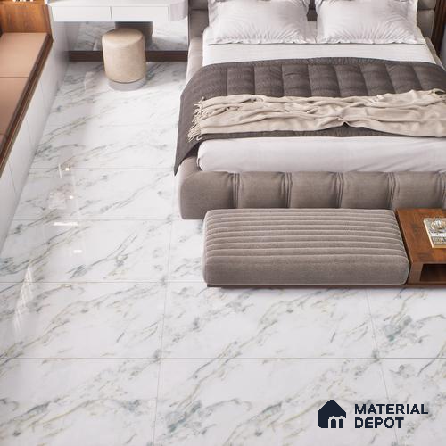 Budget Friendly Marble Floor & Wall Tile Value For Money TL 05587 Green Aurelia 4 ft x 2 ft - Vitrified Glossy Finish -9 mm | Suitable for Living Room, Bedroom & Bathroom
