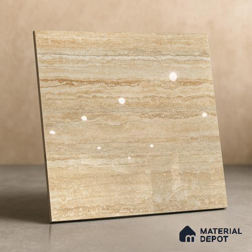 TL 02934 Beige 2 ft x 2 ft Glossy Finish Vitrified Floor & Wall Tile - 9.5 mm