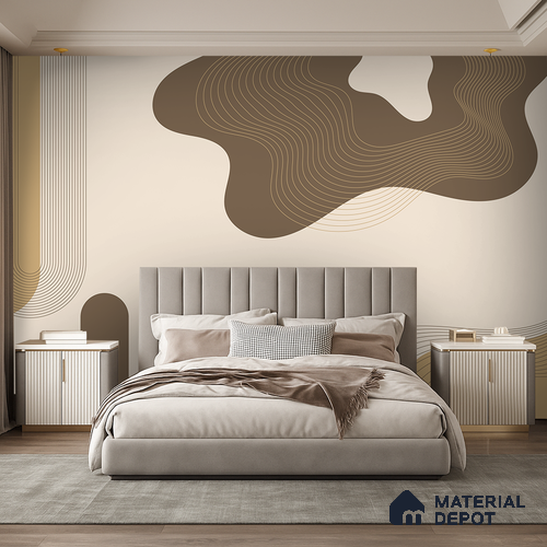Linear Landscape Classic Tapestry | WP 04153 B Non Woven Matte Finish Abstract Style Premium Customized size Wallpaper | 150 GSM WP01MTF Paper | (MOQ = 30 Sq. Ft.)