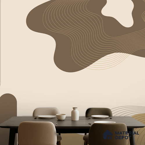 Linear Landscape Classic Tapestry | WP 04153 Canvas Texture Finish Abstract Style luxurious Customized size Wallpaper | 250 GSM WP01CNF Paper | (MOQ = 30 Sq. Ft.)
