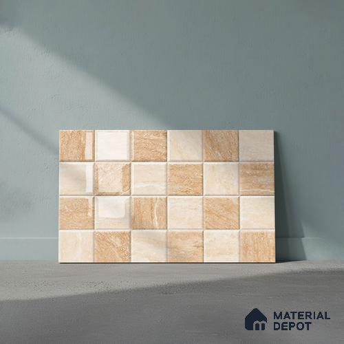 TL 01889 C Creamy Brown Highlighter 1 18 x 12 inch Glossy Finish Ceramic Wall Tile - 6 mm