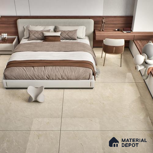 Marble Look Tile TL 08836 6 ft x 4 ft Glossy Finish Vitrified Tile - 9 mm | Adhesive and Spacers Must be Used During Installation