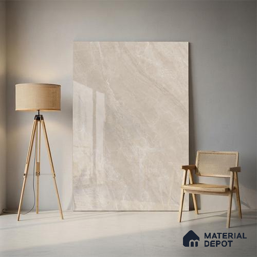Stone Look Tile TL 09701 6 ft x 4 ft Glossy Finish Vitrified Tile - 9 mm | Adhesive and Spacers Must be Used During Installation