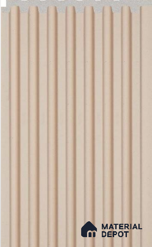 Soft Beige Plain Colour Louver PN 02715 H 8 ft x 4.8 inch Charcoal Panel - 10 mm | Suitable for Feature Wall, TV Unit & Living Room | Width is Subjected to 5% Variation