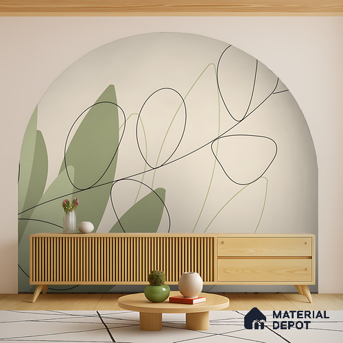 One Line Garden Light Lilac Blossom Wash | WP 04144 Canvas Texture Finish Tropical Style luxurious Customized size Wallpaper | 250 GSM WP01CNF Paper | (MOQ = 30 Sq. Ft.)