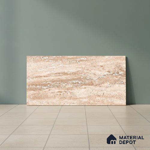 Stone Wall Tile TL 06549 C Royal Travertine Crema 2 ft x 1 ft Ceramic Matte Finish - 8 mm | Suitable for Living Room, Kitchen & Bathroom