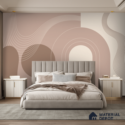 Neutral Terrain Twirl | WP 04154 B Non Woven Matte Finish Abstract Style Premium Customized size Wallpaper | 150 GSM WP01MTF Paper | (MOQ = 30 Sq. Ft.)