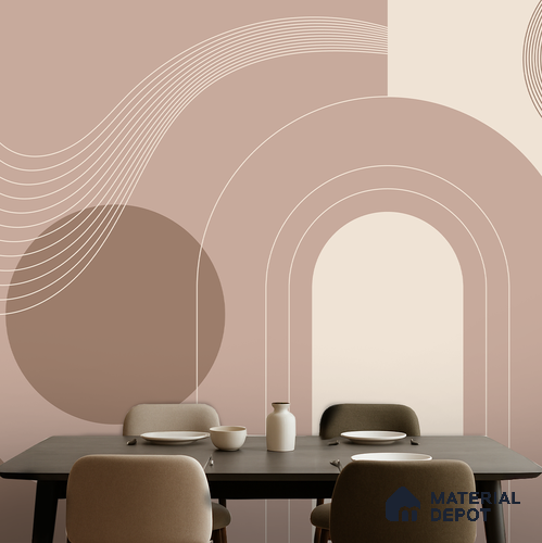Neutral Terrain Twirl | WP 04154 B Non Woven Matte Finish Abstract Style Premium Customized size Wallpaper | 150 GSM WP01MTF Paper | (MOQ = 30 Sq. Ft.)