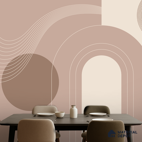 Neutral Terrain Twirl | WP 04154 B Non Woven Matte Finish Abstract Style Premium Customized size Wallpaper | 150 GSM WP01MTF Paper | (MOQ = 30 Sq. Ft.)