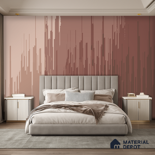 Terracotta Drift Pastel Sketch | WP 04155 B Non Woven Matte Finish Abstract Style Premium Customized size Wallpaper | 150 GSM WP01MTF Paper | (MOQ = 30 Sq. Ft.) | Design change not possible