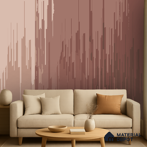 Terracotta Drift Pastel Sketch | WP 04155 Canvas Texture Finish Abstract Style luxurious Customized size Wallpaper | 250 GSM WP01CNF Paper | (MOQ = 30 Sq. Ft.) | Design change not possible