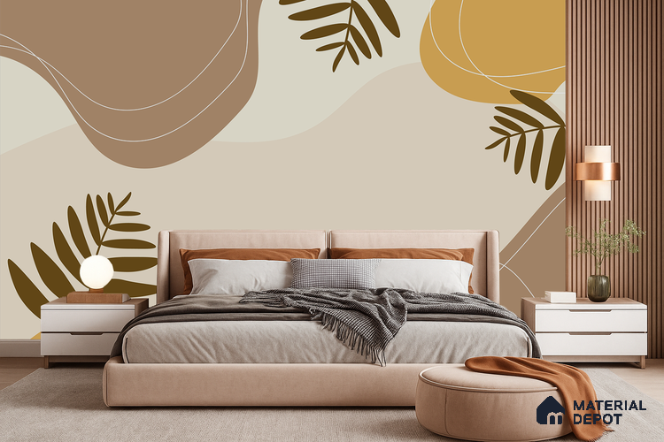 Desert Harmony Romantic Peach Rose Splash | WP 04146 B Non Woven Matte Finish Tropical Style Premium Customized size Wallpaper | 150 GSM WP01MTF Paper | (MOQ = 30 Sq. Ft.)