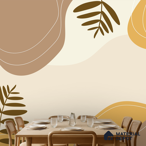 Desert Harmony Romantic Peach Rose Splash | WP 04146 Canvas Texture Finish Tropical Style luxurious Customized size Wallpaper | 250 GSM WP01CNF Paper | (MOQ = 30 Sq. Ft.)