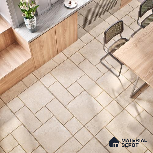 Stone Wall & Floor Tile TL 07201 Mustang Beige 2 ft x 4 ft Vitrified Matte Finish - 9 mm | Suitable For Living Room, Bedroom, Dining Area