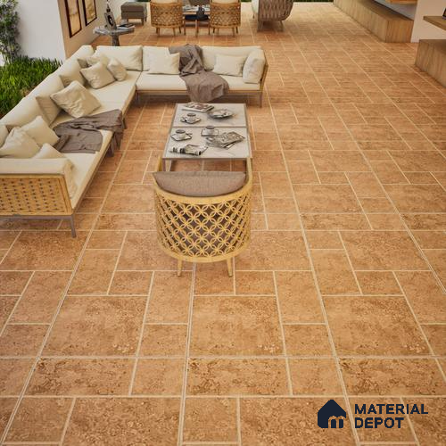 Stone Wall & Floor Tile TL 07201 C Mustang Cotto 2 ft x 4 ft Vitrified Matte Finish - 9 mm | Suitable For Living Room, Bedroom, Dining Area
