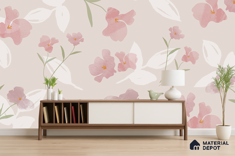 Petal Mist Vibrant Dahlia Rainbow Glow | WP 04129 Canvas Texture Finish Florals Style luxurious Customized size Wallpaper | 250 GSM WP01CNF Paper | (MOQ = 30 Sq. Ft.)