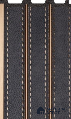 Charcoal Brown Leather Louver PN 02712 B 8 ft x 4.7 inch Charcoal Panel - 12 mm | Suitable for Feature Wall, TV Unit & Living Room | Width is Subjected to 5% Variation