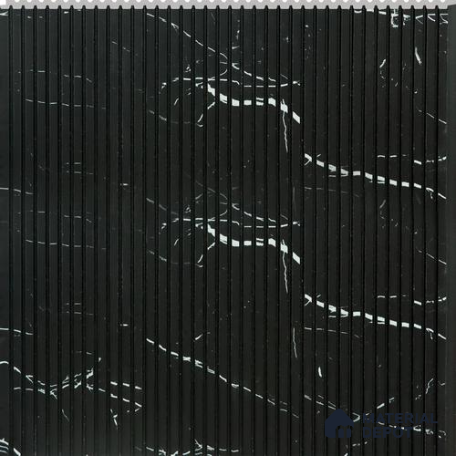 Black Marble Marble Louver PN 02734 8 ft x 12 inch Charcoal Panel - 6 mm | Suitable for Feature Wall, TV Unit & Living Room | Width is Subjected to 5% Variation