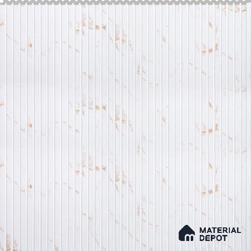 White Veined Marble Louver PN 02734 H 9.5 ft x 12 inch Charcoal Panel - 6 mm | Suitable for Feature Wall, TV Unit & Living Room | Width is Subjected to 5% Variation