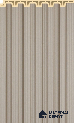 Sand Beige Plain Colour Louver PN 02572 E 9.5 ft x 4.8 inch WPC Panel - 11 mm | Suitable for Feature Wall, TV Unit & Living Room | Width is Subjected to 5% Variation