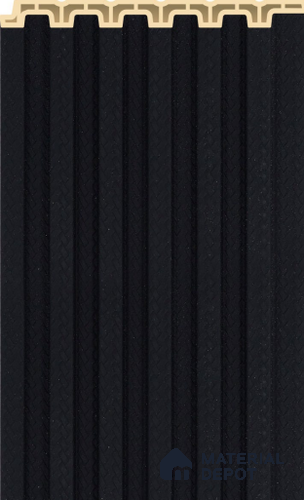 Onyx Black Plain Colour Louver PN 02572 9.5 ft x 4.8 inch WPC Panel - 11 mm | Suitable for Feature Wall, TV Unit & Living Room | Width is Subjected to 5% Variation