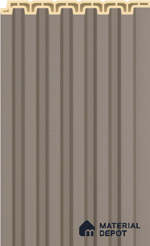 Stone Taupe Plain Colour Louver PN 02572 H 9.5 ft x 4.8 inch WPC Panel - 11 mm | Suitable for Feature Wall, TV Unit & Living Room | Width is Subjected to 5% Variation