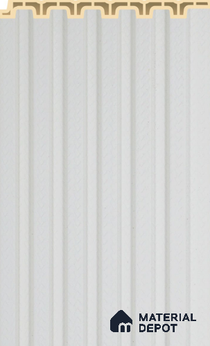 White Plain Colour Louver PN 02566 9.5 ft x 4.8 inch WPC Panel - 11 mm | Suitable for Feature Wall, TV Unit & Living Room | Width is Subjected to 5% Variation