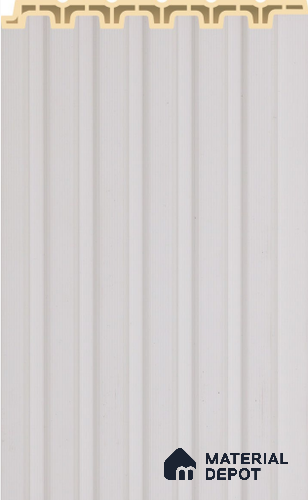 White Plain Colour Louver PN 02565 9.5 ft x 4.8 inch WPC Panel - 11 mm | Suitable for Feature Wall, TV Unit & Living Room | Width is Subjected to 5% Variation