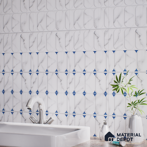 Faux Subway Wall Tile TL 04920 E Estilo Retro Capsule 1 Venatino 1 ft x 1 ft Ceramic Matte Finish - 9 mm | Suitable for Highlighter Walls, Foyer, Bathroom, Kitchen Wall & Backsplashes | Please Expect a Slight Variation of Pattern