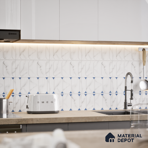 Faux Subway Wall Tile TL 04920 F Estilo Retro Plain Venatino 1 ft x 1 ft Ceramic Matte Finish - 9 mm | Suitable for Highlighter Walls, Foyer, Bathroom, Kitchen Wall & Backsplashes | Please Expect a Slight Variation of Pattern