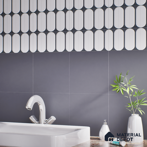 Faux Subway Wall Tile TL 04920 G Estilo Retro Capsule 1 Urban Charcoal 1 ft x 1 ft Ceramic Matte Finish - 9 mm | Suitable for Highlighter Walls, Foyer, Bathroom, Kitchen Wall & Backsplashes | Please Expect a Slight Variation of Pattern