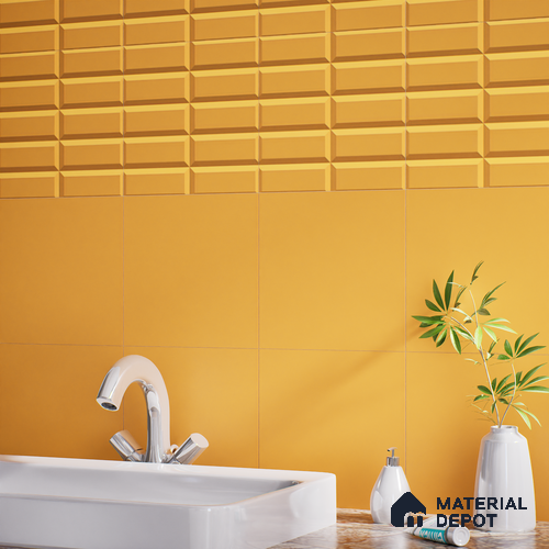 Faux Subway Wall Tile TL 04920 N Estilo Retro Brick Orange Ornato 1 ft x 1 ft Ceramic Matte Finish - 9 mm | Suitable for Highlighter Walls, Foyer, Bathroom, Kitchen Wall & Backsplashes | Please Expect a Slight Variation of Pattern