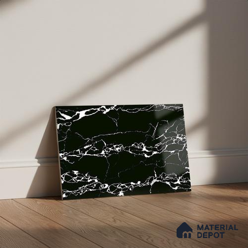 TL 01902 C Black Dark 18 x 12 inch Glossy Finish Ceramic Wall Tile - 6 mm