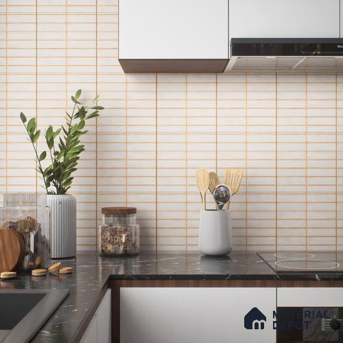 Faux Subway Wall Tile Tile TL 04392 D Blash Plain Cream 1 ft x 1 ft Matte Finish Ceramic Tile - 9 mm | Suitable For Kitchen, Bathroom, Dining Area | Please Expect a Slight Variation of Pattern