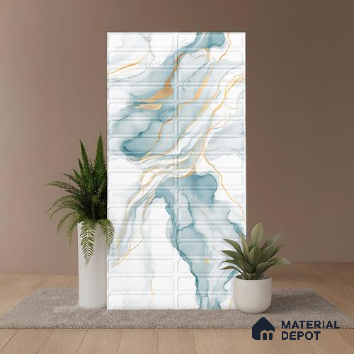 Faux Subway Wall Tile TL 08538 B | Subway Pale Statuario 4 ft x 2 ft Dazel Punch Sugar Matte Finish Porcelain Tile - 9 mm | Suitable for Kitchen, Bathroom & Dining Area