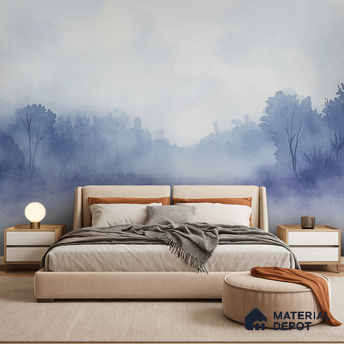 Morning Fog Design | WP 04158 B Non Woven Matte Finish Abstract Style Premium Customized size Wallpaper | 150 GSM WP01MTF Paper | (MOQ = 30 Sq. Ft.)