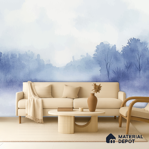 Morning Fog Design | WP 04158 B Non Woven Matte Finish Abstract Style Premium Customized size Wallpaper | 150 GSM WP01MTF Paper | (MOQ = 30 Sq. Ft.)
