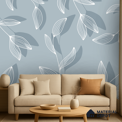 Soft Sky Botanica Spring Garden View | WP 04142 B Non Woven Matte Finish Tropical Style Premium Customized size Wallpaper | 150 GSM WP01MTF Paper | (MOQ = 30 Sq. Ft.)