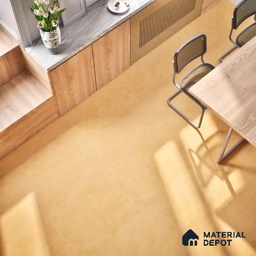 Stone Look Wall & Floor Tile TL 06614 E Neutral Mustard 4 ft x 2 ft Vitrified Matte Finish - 9 mm | Random 4 | Suitable for Living Room, Bedroom, Bathroom, Kitchen, Dining